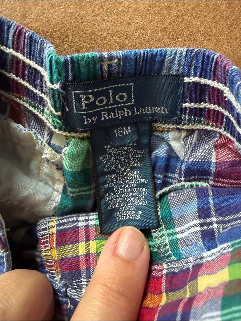 Polo Ralph Lauren Plaid Shorts Toddler Size 18 Months